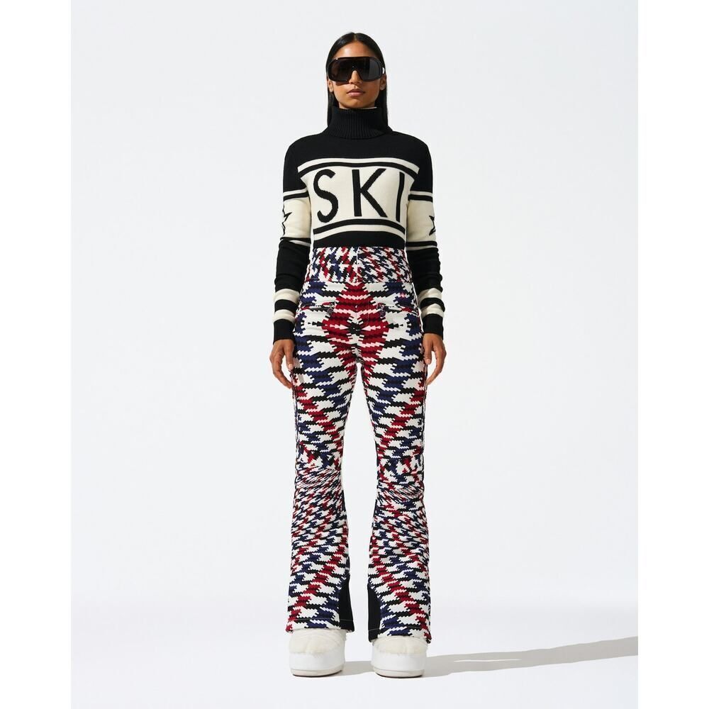 Perfect Moment Twisted Houndstooth High-Waist Aurora Flare Ski Pant XL